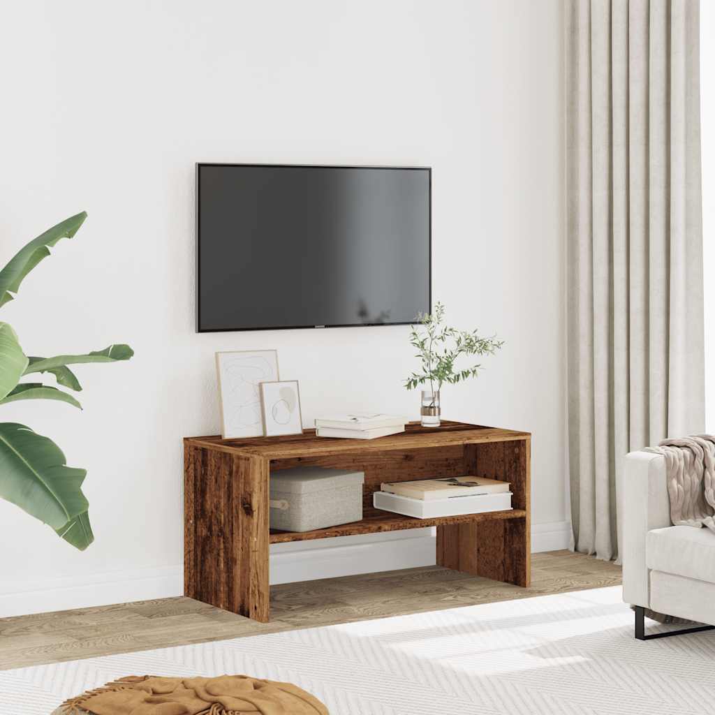 vidaXL Comodă TV, Lemn vechi, 80x40x40 cm, PAL vidaXL Comodă TV, Lemn vechi, 80x40x40 cm, PAL