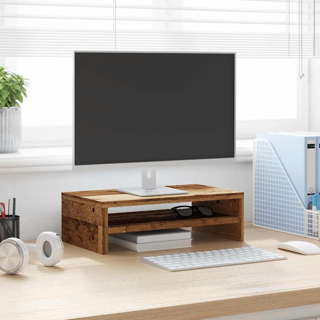vidaXL Suport pentru monitor Lemn vechi 42x24x13 cm Lemn prelucrat