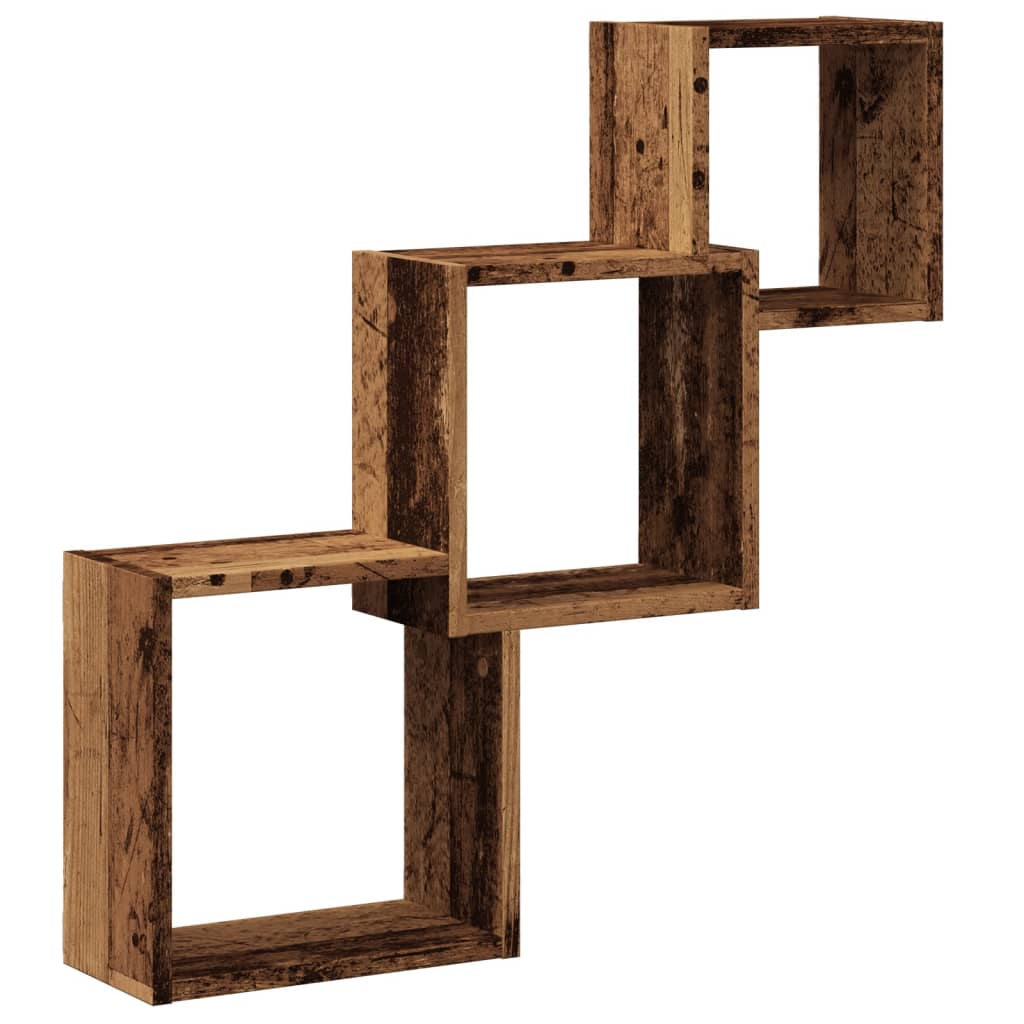 vidaXL Rafturi de perete, cub, lemn vechi, 68x15x68 cm, lemn prelucrat vidaXL Rafturi de perete, cub, lemn vechi, 68x15x68 cm, lemn prelucrat