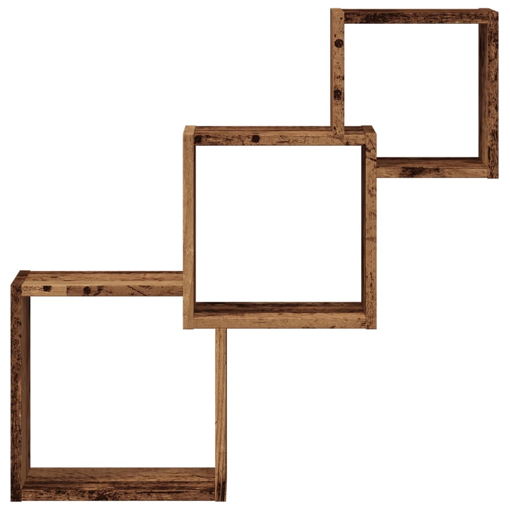 vidaXL Rafturi de perete, cub, lemn vechi, 68x15x68 cm, lemn prelucrat vidaXL Rafturi de perete, cub, lemn vechi, 68x15x68 cm, lemn prelucrat