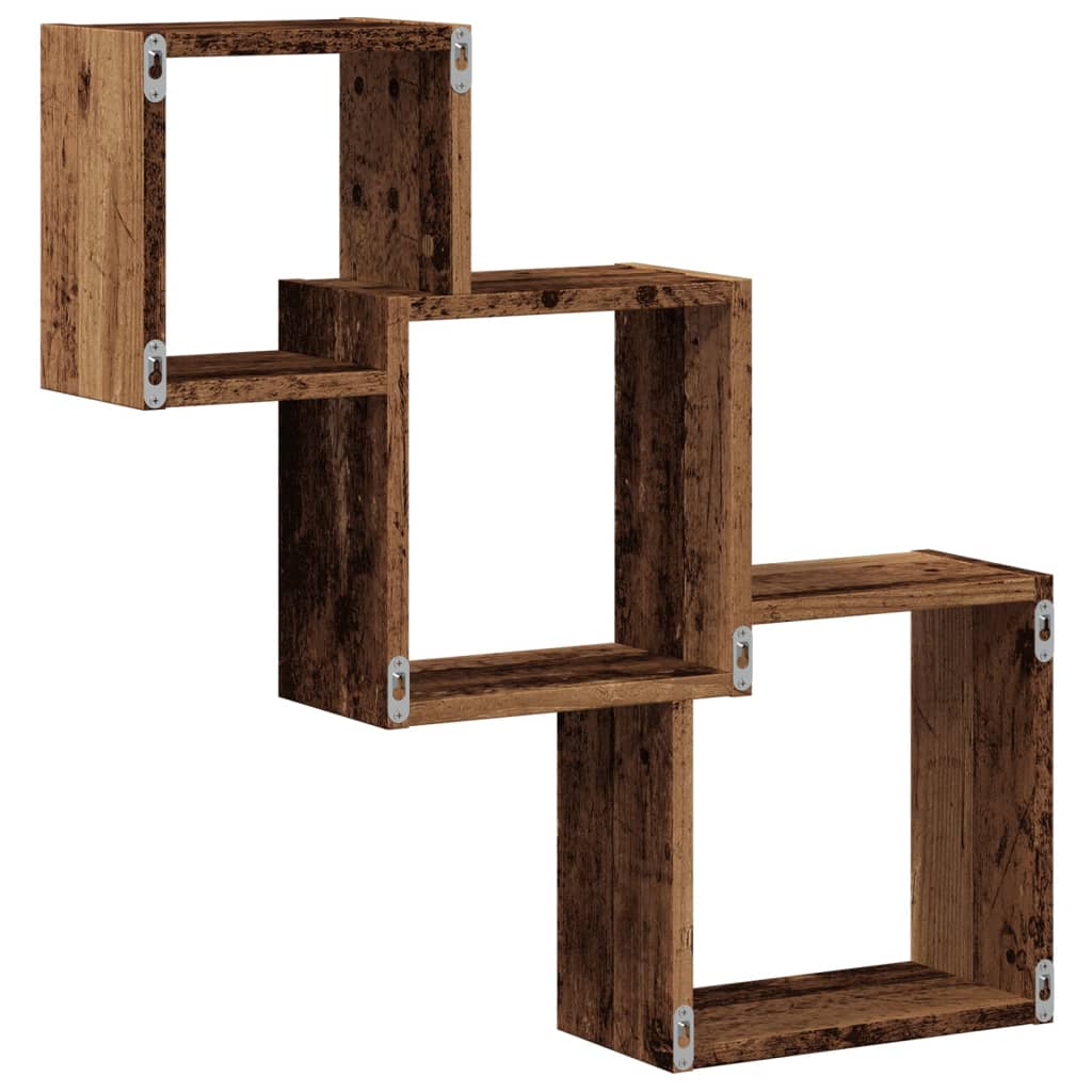 vidaXL Rafturi de perete, cub, lemn vechi, 68x15x68 cm, lemn prelucrat vidaXL Rafturi de perete, cub, lemn vechi, 68x15x68 cm, lemn prelucrat