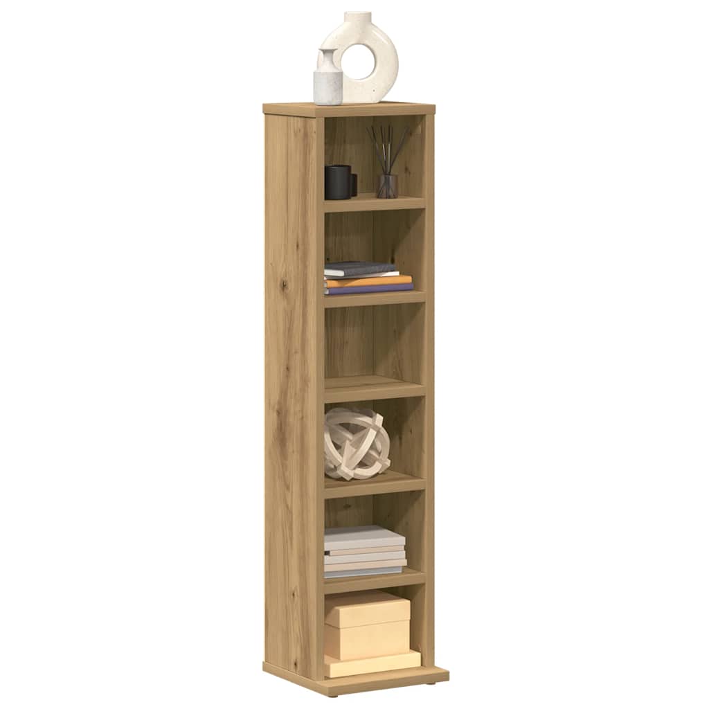 vidaXL Dulap CD-uri, stejar artizanal, 21x20x88 cm, lemn prelucrat