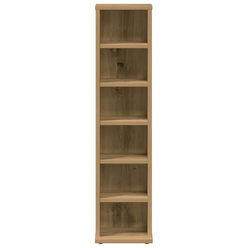 vidaXL Dulap CD-uri, stejar artizanal, 21x20x88 cm, lemn prelucrat
