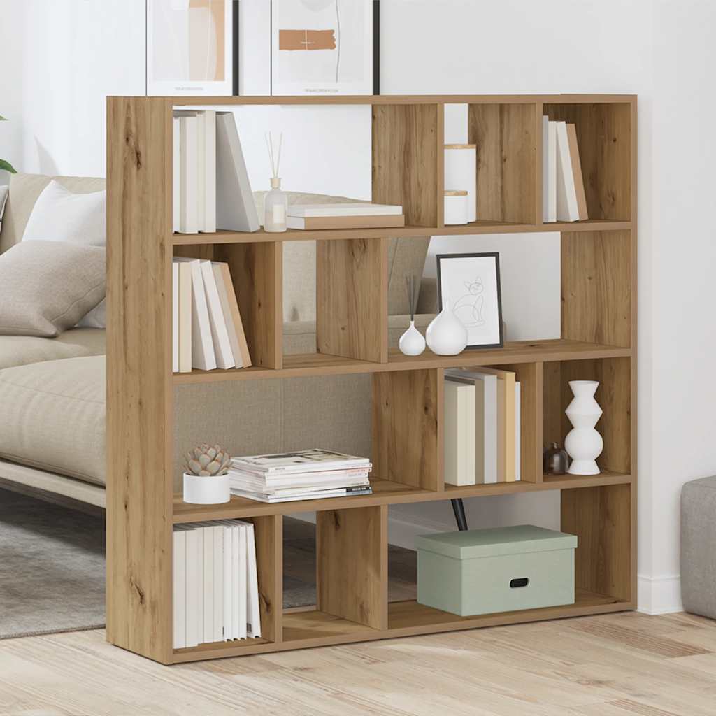 vidaXL Bibliotecă/Separator de cameră, Stejar artizanal, 105x24x102 cm