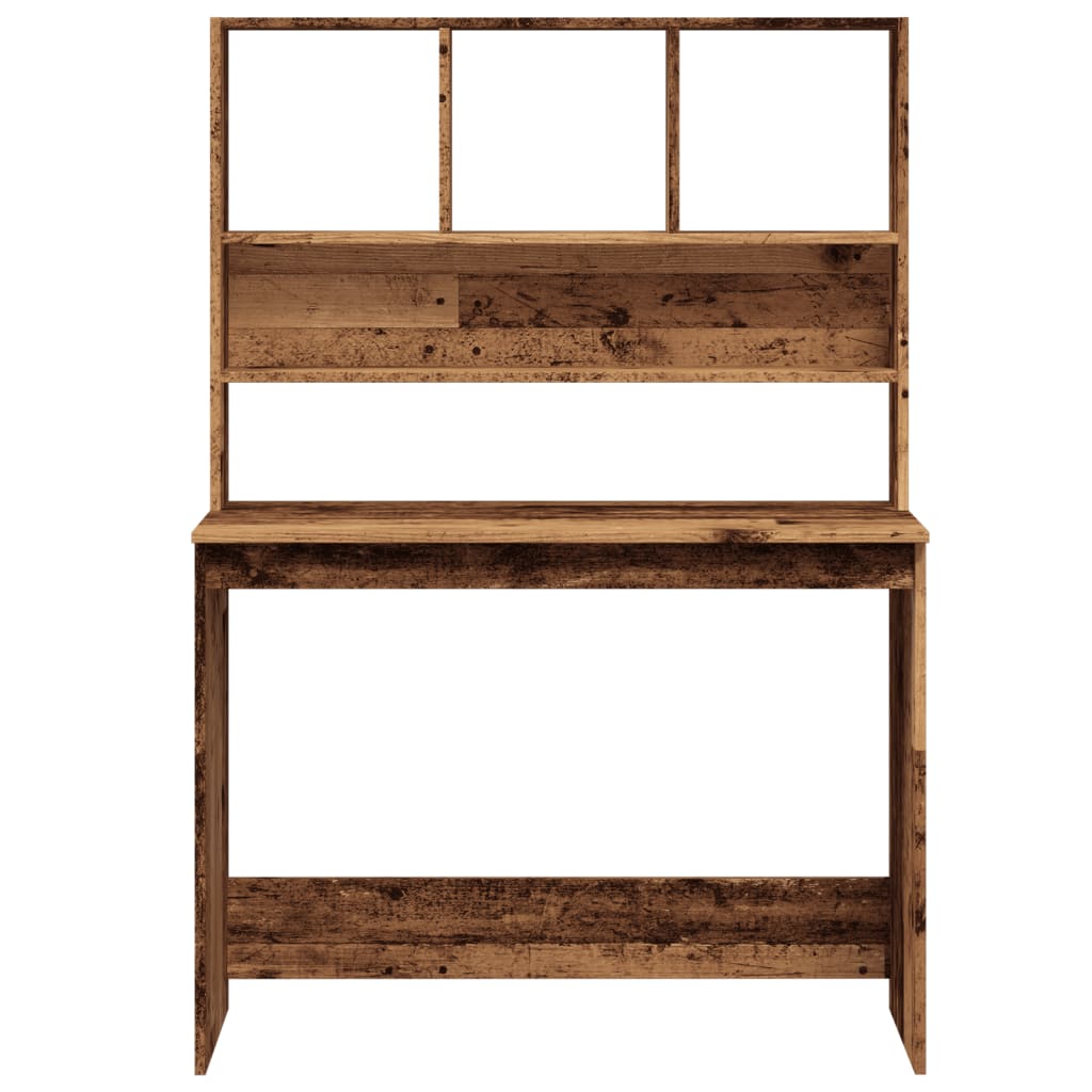 vidaXL Birou cu rafturi, lemn vechi, 102x45x148 cm, lemn prelucrat