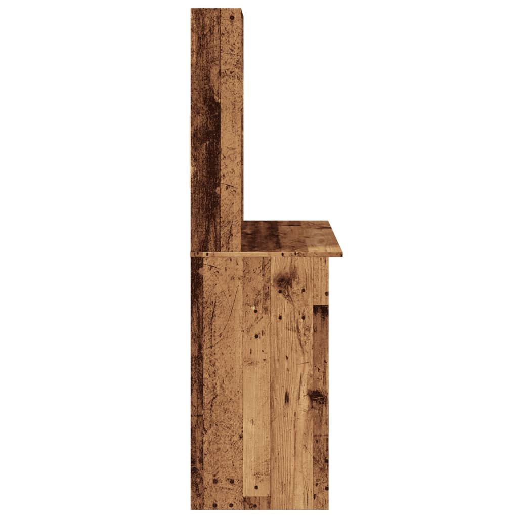 vidaXL Birou cu rafturi, lemn vechi, 102x45x148 cm, lemn prelucrat