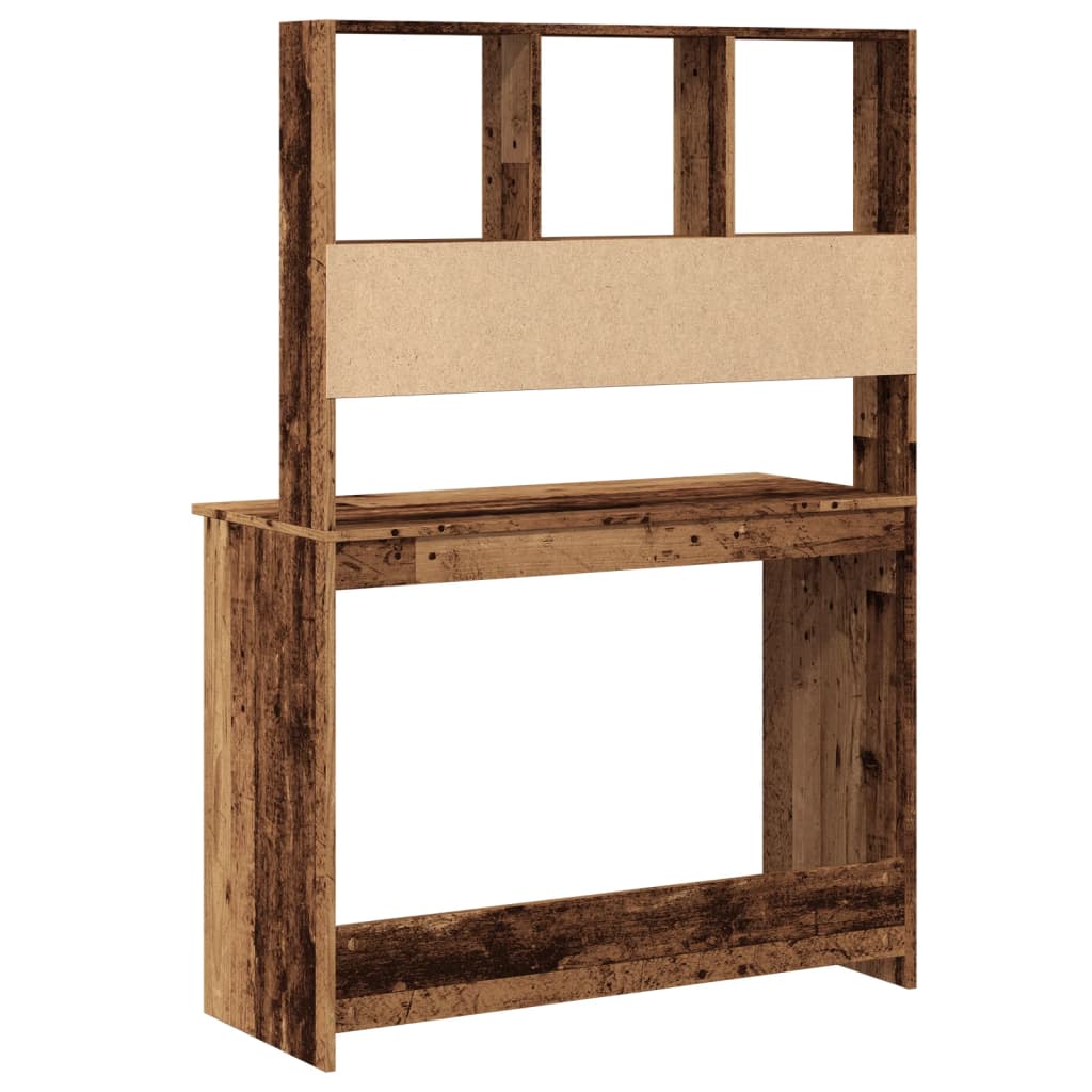 vidaXL Birou cu rafturi, lemn vechi, 102x45x148 cm, lemn prelucrat