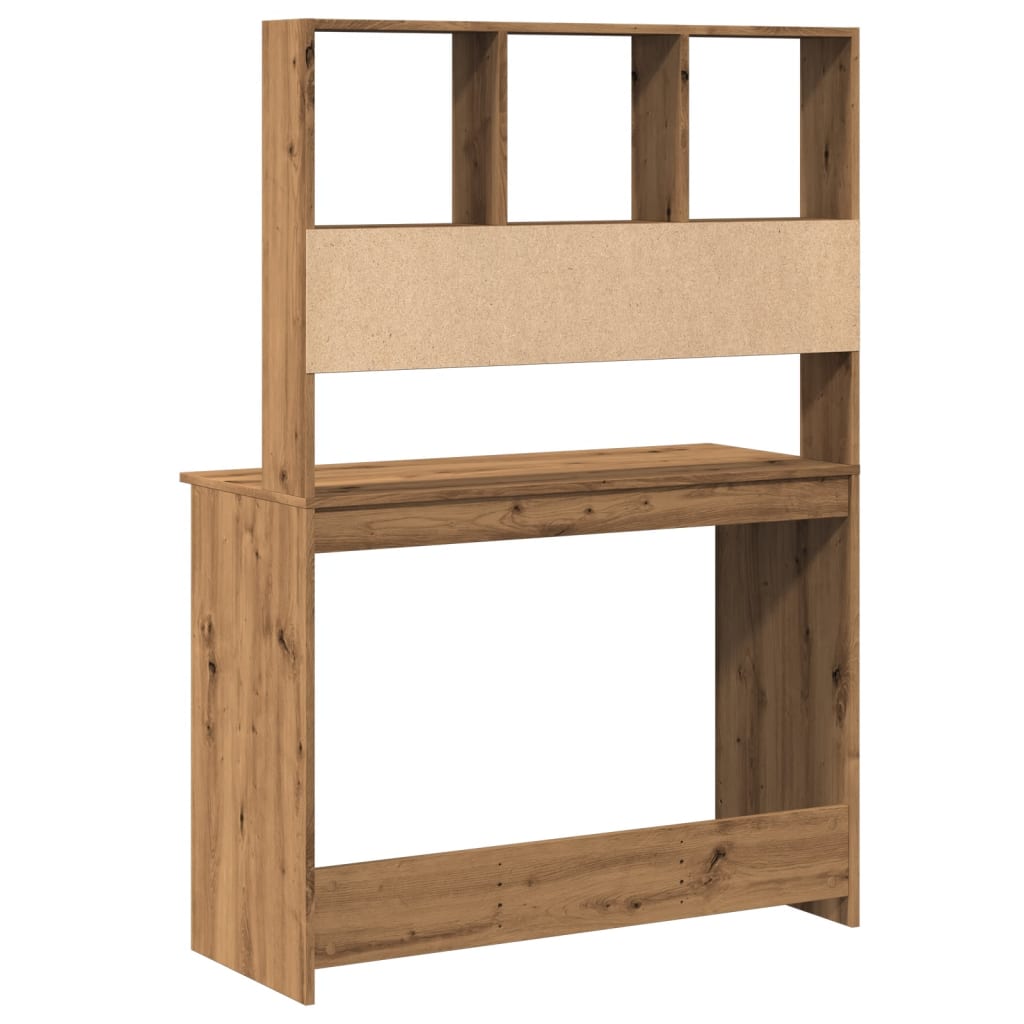 vidaXL Birou cu rafturi stejar artizanal 102x45x148 cm, lemn prelucrat vidaXL Birou cu rafturi stejar artizanal 102x45x148 cm, lemn prelucrat