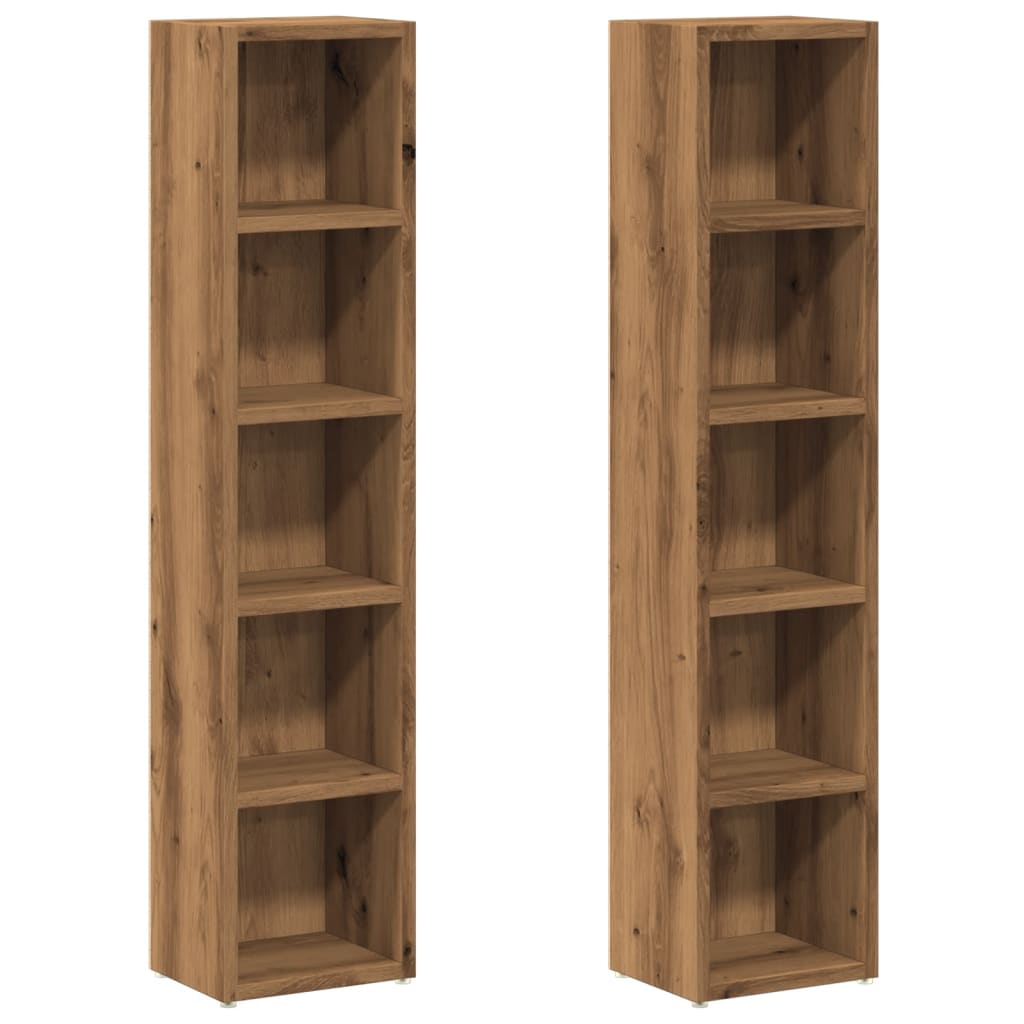 vidaXL Dulap CD 2 buc. stejar artizanal 21x16x93,5 cm lemn prelucrat