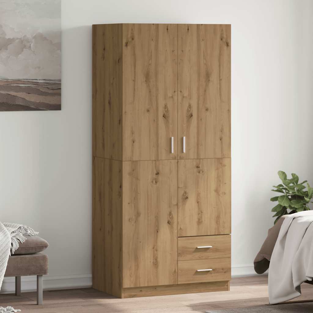 vidaXL Șifonier, stejar artizanal, 80x52x180 cm, lemn prelucrat