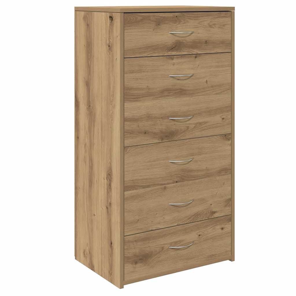vidaXL Servantă cu 6 sertare, Stejar artizanal, 50 x 34 x 96 cm, PAL