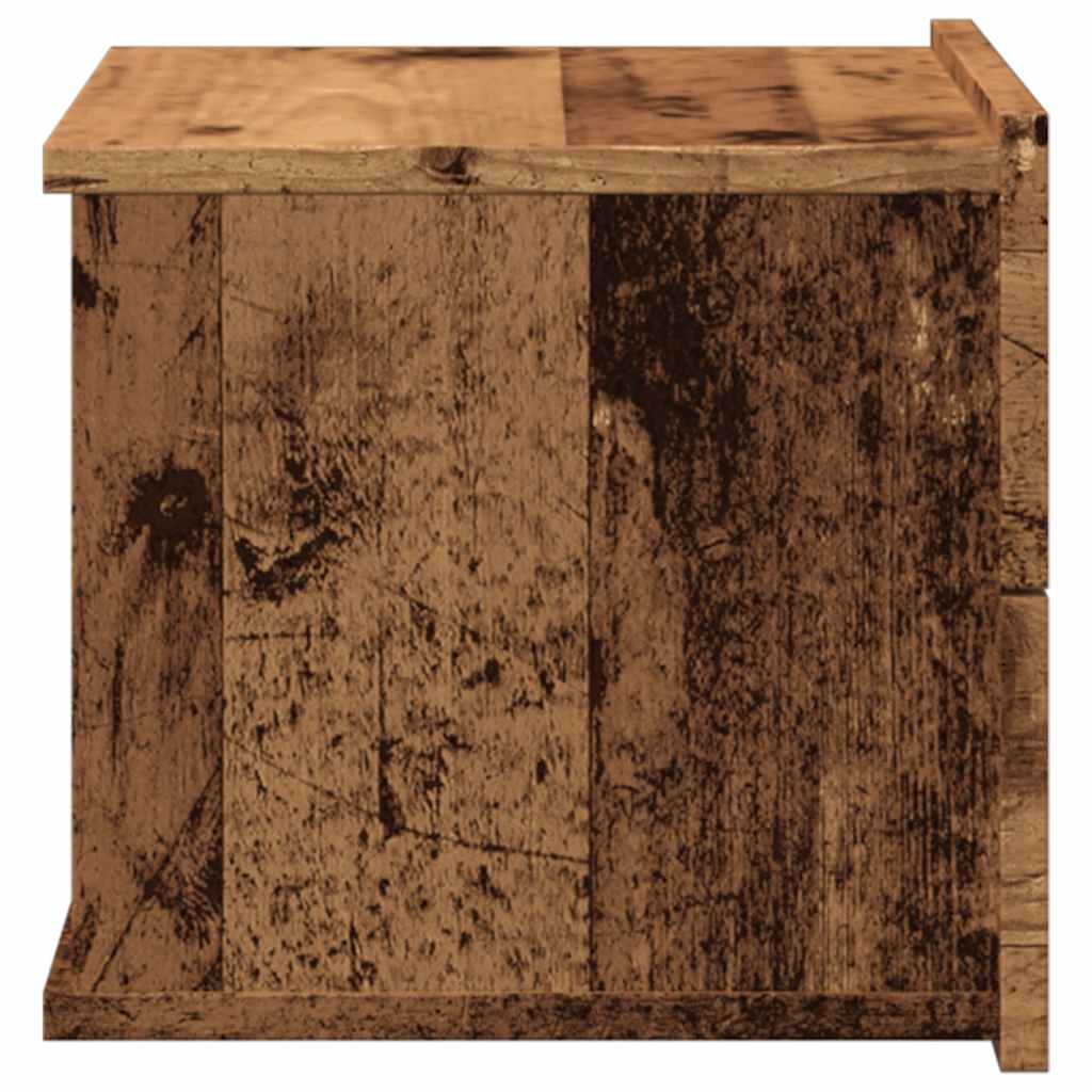 vidaXL Noptiere de perete, 2 buc., lemn vechi, 40x32x30 cm