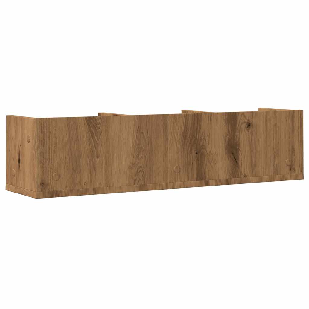 vidaXL Raft perete CD-uri stejar artizanal 75x18x18 cm lemn prelucrat vidaXL Raft perete CD-uri stejar artizanal 75x18x18 cm lemn prelucrat