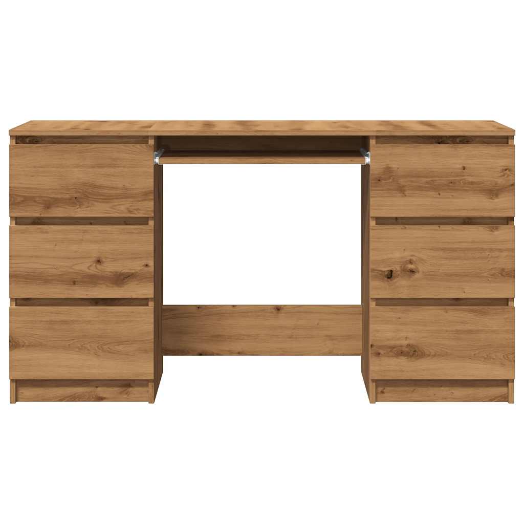 vidaXL Birou de scris, stejar artizanal, 140x50x77 cm, lemn prelucrat
