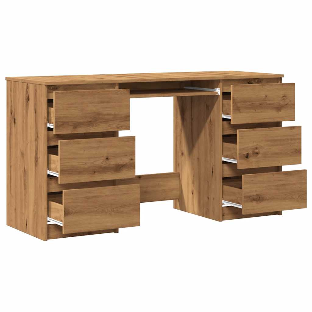 vidaXL Birou de scris, stejar artizanal, 140x50x77 cm, lemn prelucrat