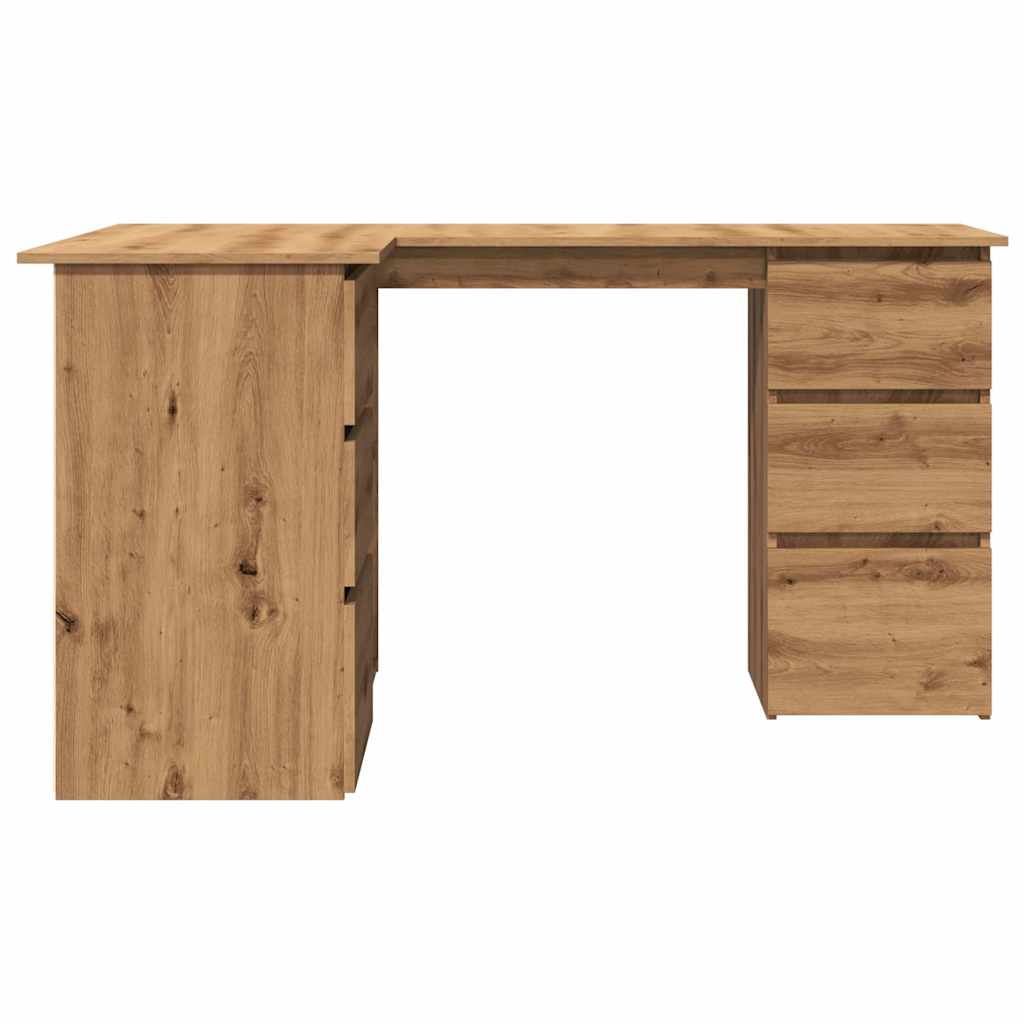 vidaXL Birou de colț, stejar artizanal, 145x100x76 cm, lemn prelucrat