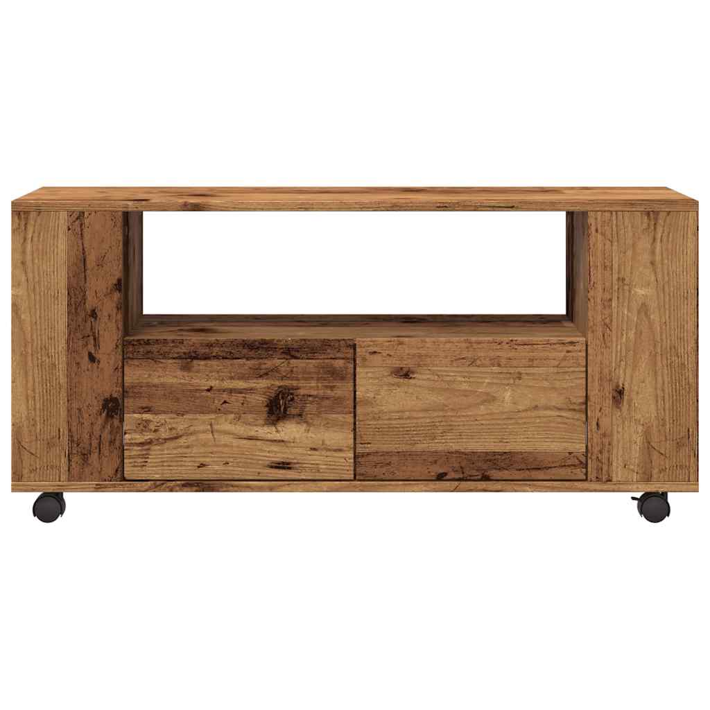 vidaXL Dulap TV cu roți, lemn vechi, 102x34,5x43 cm, lemn prelucrat vidaXL Dulap TV cu roți, lemn vechi, 102x34,5x43 cm, lemn prelucrat