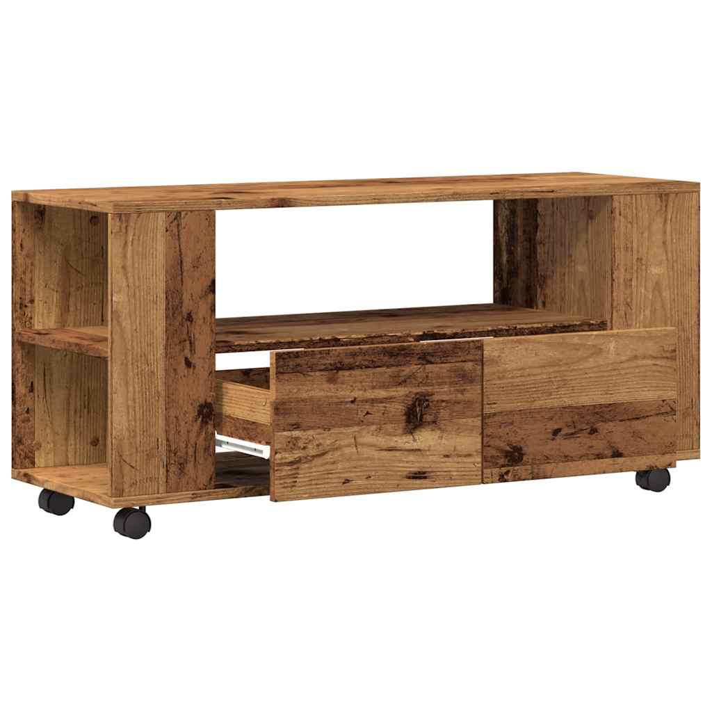 vidaXL Dulap TV cu roți, lemn vechi, 102x34,5x43 cm, lemn prelucrat vidaXL Dulap TV cu roți, lemn vechi, 102x34,5x43 cm, lemn prelucrat