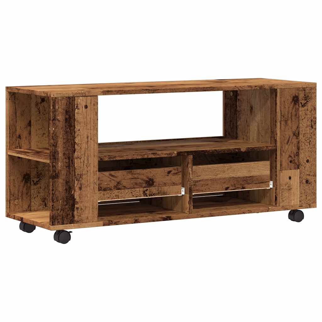 vidaXL Dulap TV cu roți, lemn vechi, 102x34,5x43 cm, lemn prelucrat vidaXL Dulap TV cu roți, lemn vechi, 102x34,5x43 cm, lemn prelucrat