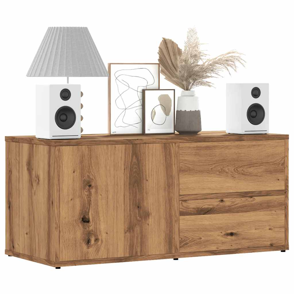 vidaXL Comodă TV, stejar artizanal, 80x34x35,5 cm, lemn prelucrat vidaXL Comodă TV, stejar artizanal, 80x34x35,5 cm, lemn prelucrat