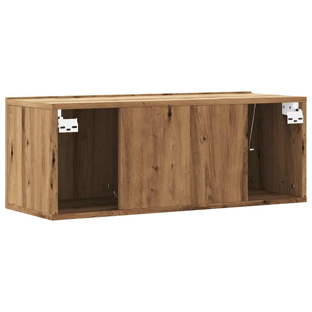 vidaXL Dulap TV perete, stejar artizanal, 80x30x30 cm, lemn prelucrat