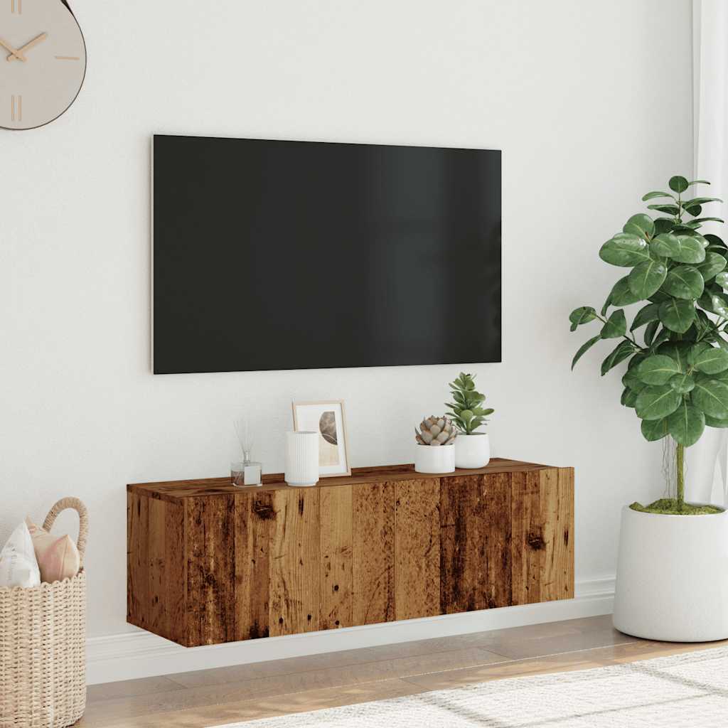 vidaXL Dulap TV de perete, lemn vechi, 100x30x30 cm, lemn prelucrat