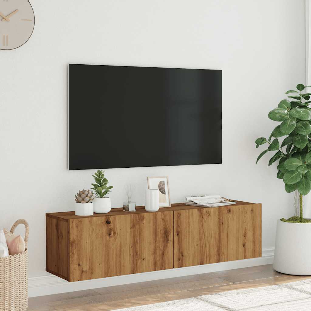vidaXL Dulap TV perete, stejar artizanal, 120x30x30 cm, lemn prelucrat