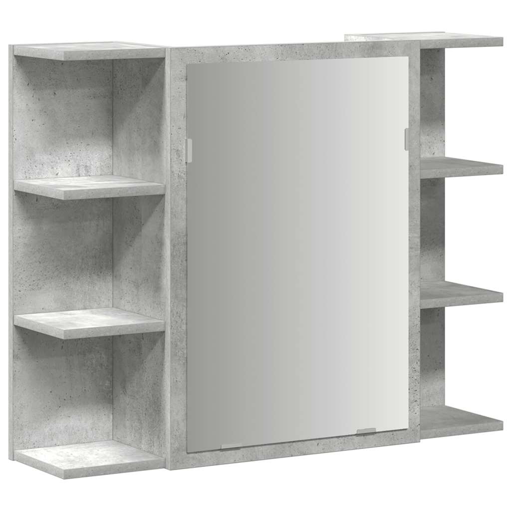 vidaXL Dulap de baie cu oglindă, gri beton, 80 x 20,5 x 64 cm, PAL vidaXL Dulap de baie cu oglindă, gri beton, 80 x 20,5 x 64 cm, PAL