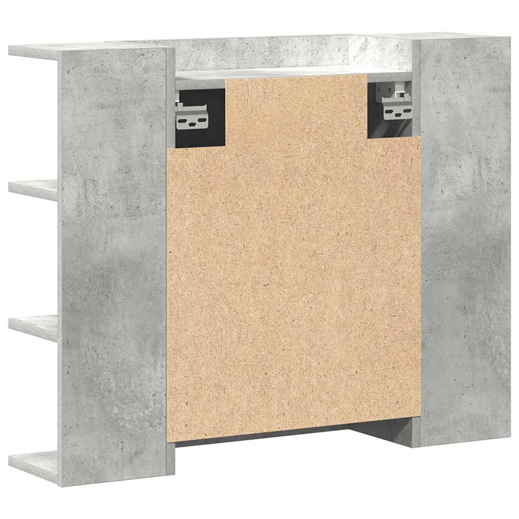 vidaXL Dulap de baie cu oglindă, gri beton, 80 x 20,5 x 64 cm, PAL vidaXL Dulap de baie cu oglindă, gri beton, 80 x 20,5 x 64 cm, PAL
