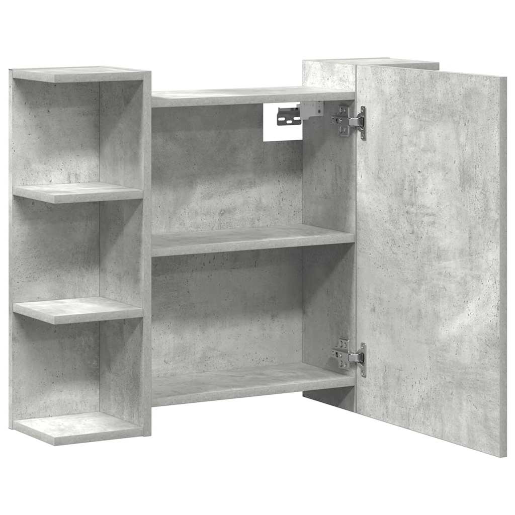 vidaXL Dulap de baie cu oglindă, gri beton, 80 x 20,5 x 64 cm, PAL vidaXL Dulap de baie cu oglindă, gri beton, 80 x 20,5 x 64 cm, PAL