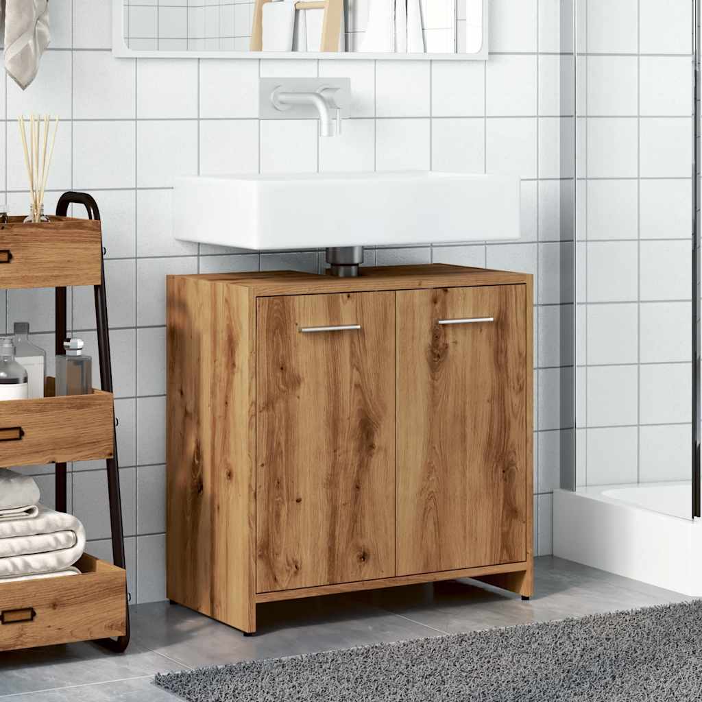vidaXL Dulap chiuvetă baie, stejar artizanal 65x33x60cm lemn prelucrat