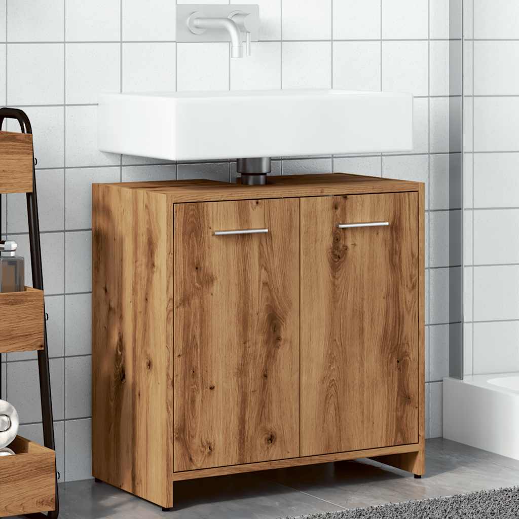 vidaXL Dulap chiuvetă baie, stejar artizanal 65x33x60cm lemn prelucrat