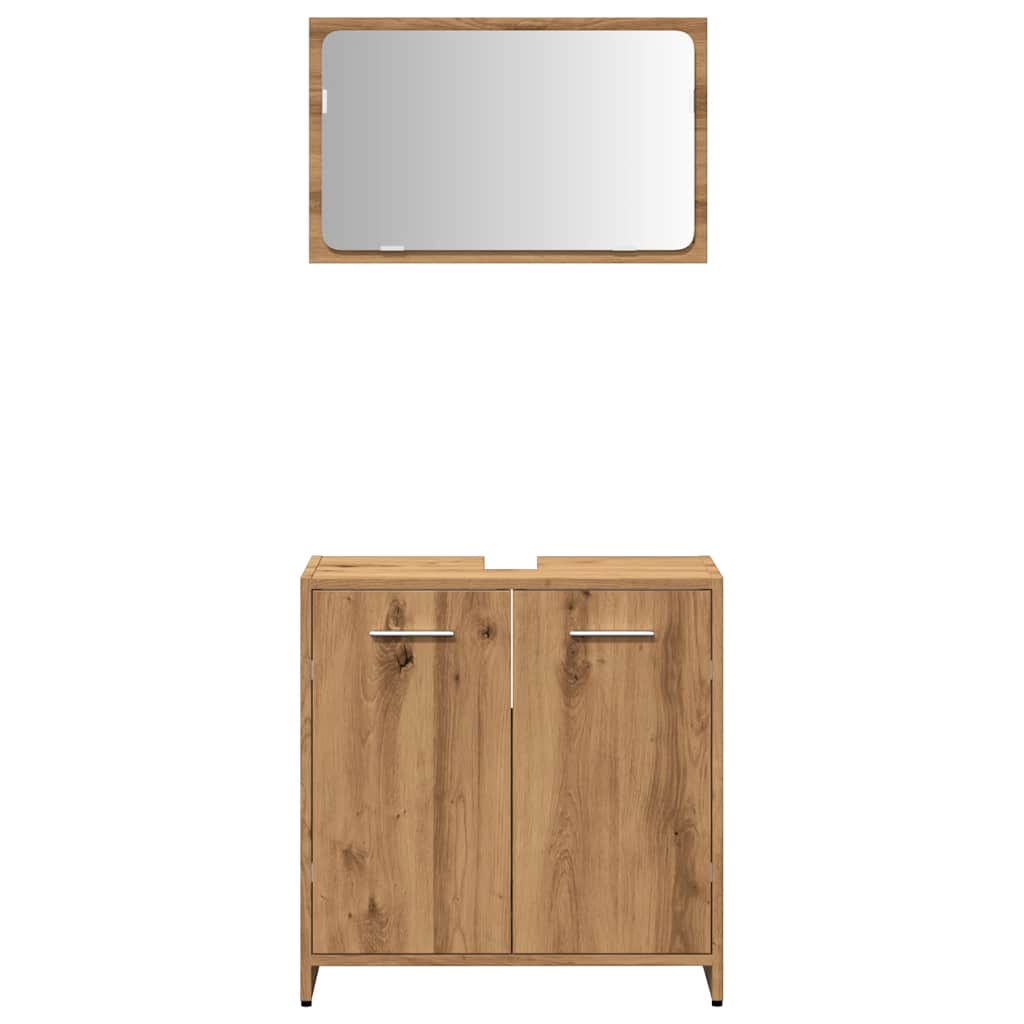 vidaXL Dulap de baie cu oglindă Artisan Stejar lemn prelucrat vidaXL Dulap de baie cu oglindă Artisan Stejar lemn prelucrat