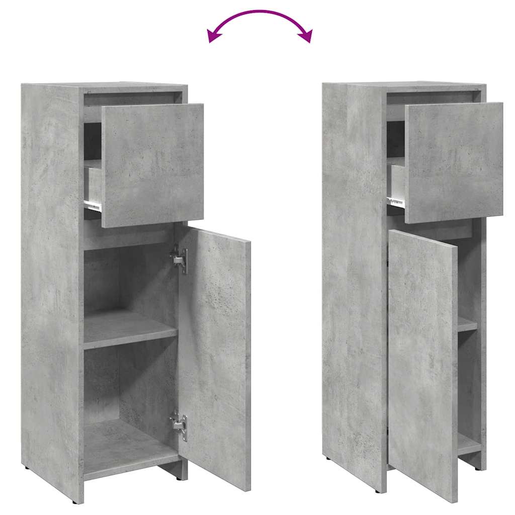 vidaXL Dulap de baie, gri beton, 30 x 30 x 95 cm, PAL