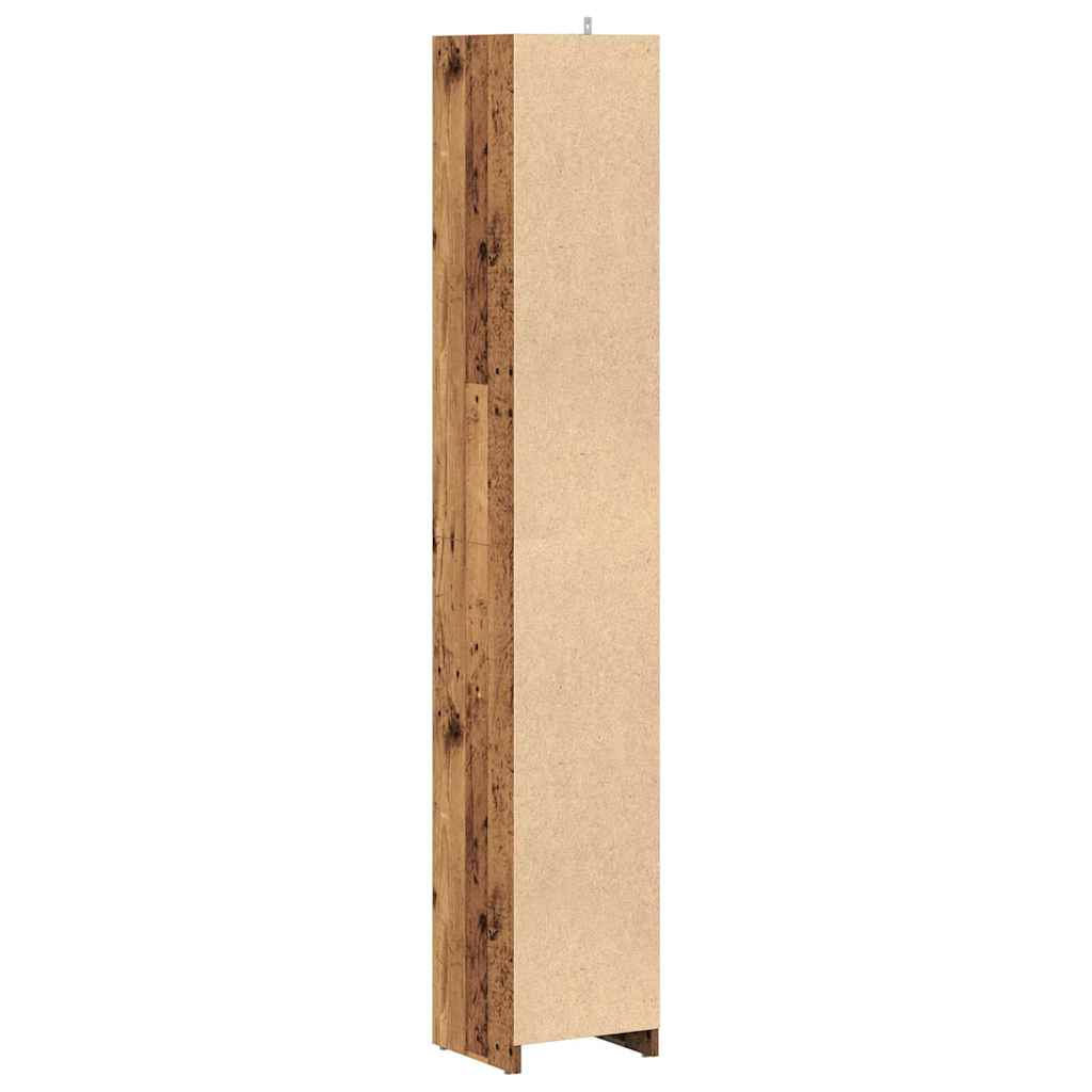 vidaXL Dulap de baie, Lemn vechi, 30x30x183,5 cm, PAL