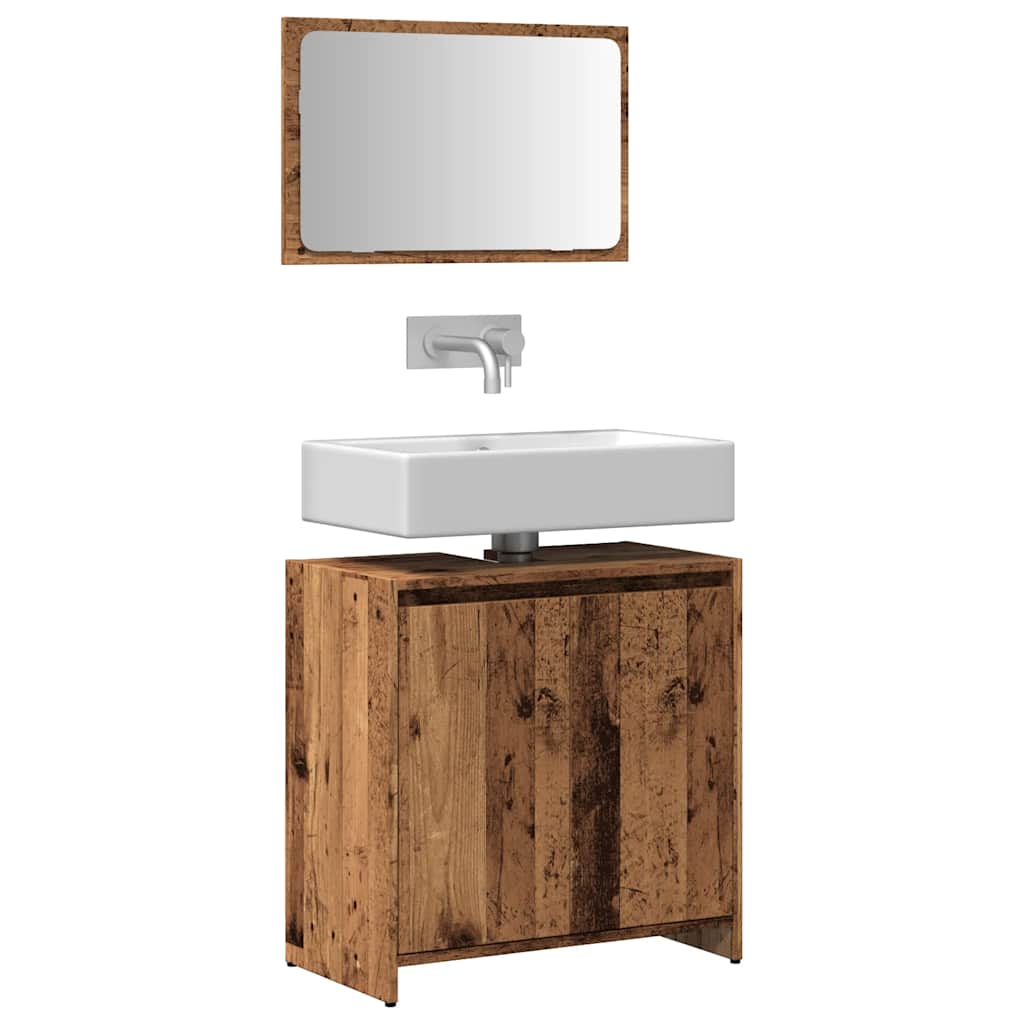 vidaXL Set mobilier de baie, 2 piese, lemn vechi, lemn prelucrat vidaXL Set mobilier de baie, 2 piese, lemn vechi, lemn prelucrat