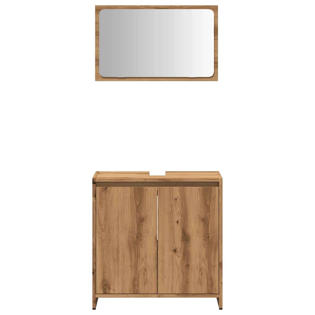 vidaXL Set mobilier de baie, 2 piese, stejar artizanal, lemn prelucrat vidaXL Set mobilier de baie, 2 piese, stejar artizanal, lemn prelucrat