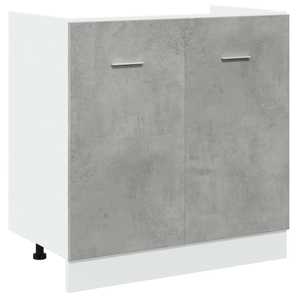 vidaXL Dulap inferior de chiuvetă “Lyon”, gri beton, 80 x 46 x 81,5 cm vidaXL Dulap inferior de chiuvetă “Lyon”, gri beton, 80 x 46 x 81,5 cm