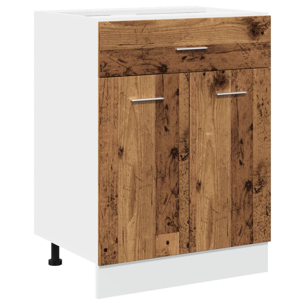vidaXL Dulap inferior cu sertar “Lyon” lemn vechi 60x46x81,5cm vidaXL Dulap inferior cu sertar “Lyon” lemn vechi 60x46x81,5cm