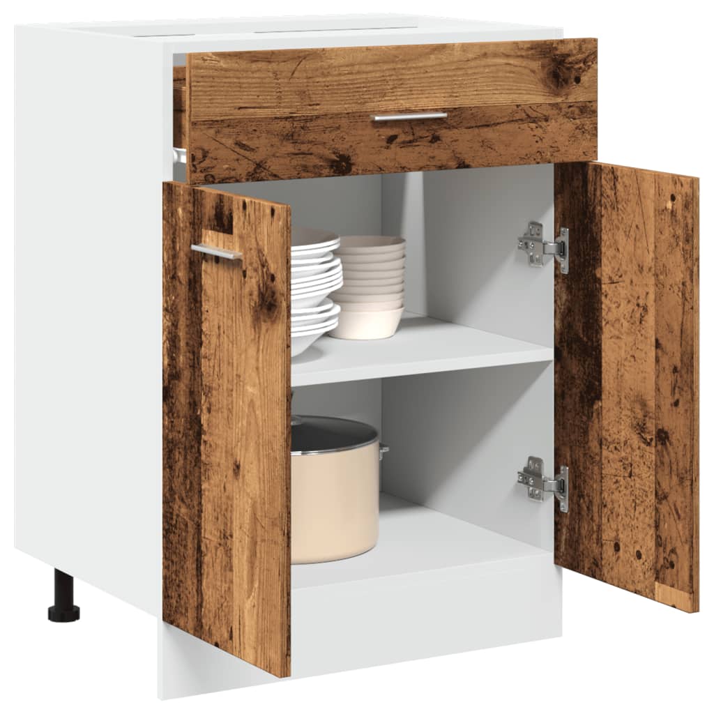 vidaXL Dulap inferior cu sertar “Lyon” lemn vechi 60x46x81,5cm vidaXL Dulap inferior cu sertar “Lyon” lemn vechi 60x46x81,5cm