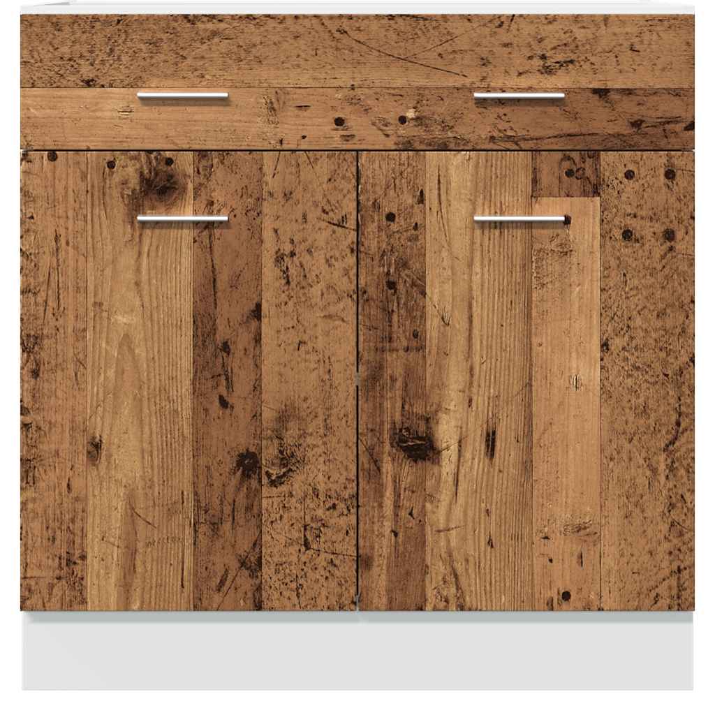 vidaXL Dulap inferior cu sertar “Lyon” lemn vechi 80x46x81,5cm vidaXL Dulap inferior cu sertar “Lyon” lemn vechi 80x46x81,5cm