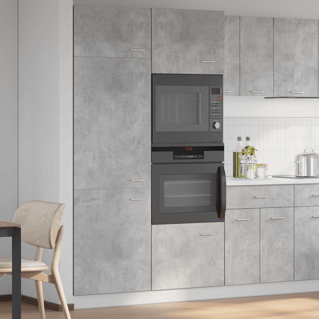 vidaXL Dulap frigider “Lyon”, gri beton, 60 x 57 x 207 cm vidaXL Dulap frigider “Lyon”, gri beton, 60 x 57 x 207 cm