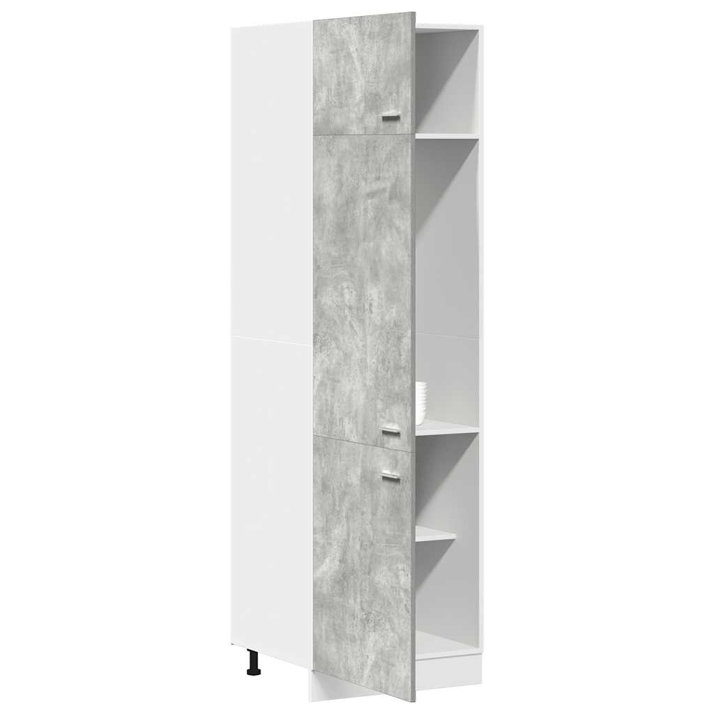vidaXL Dulap frigider “Lyon”, gri beton, 60 x 57 x 207 cm vidaXL Dulap frigider “Lyon”, gri beton, 60 x 57 x 207 cm