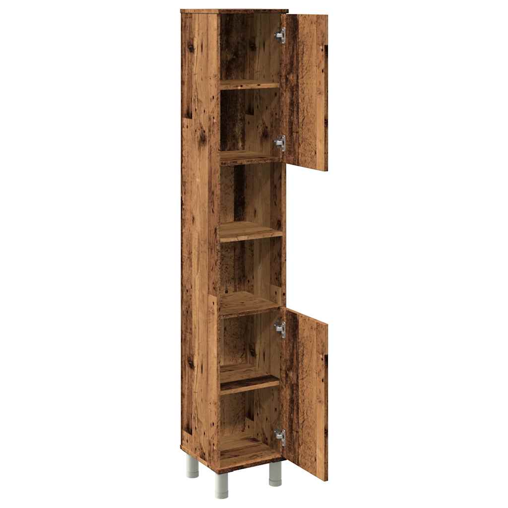vidaXL Dulap de baie, lemn vechi, 30x30x179 cm, lemn prelucrat
