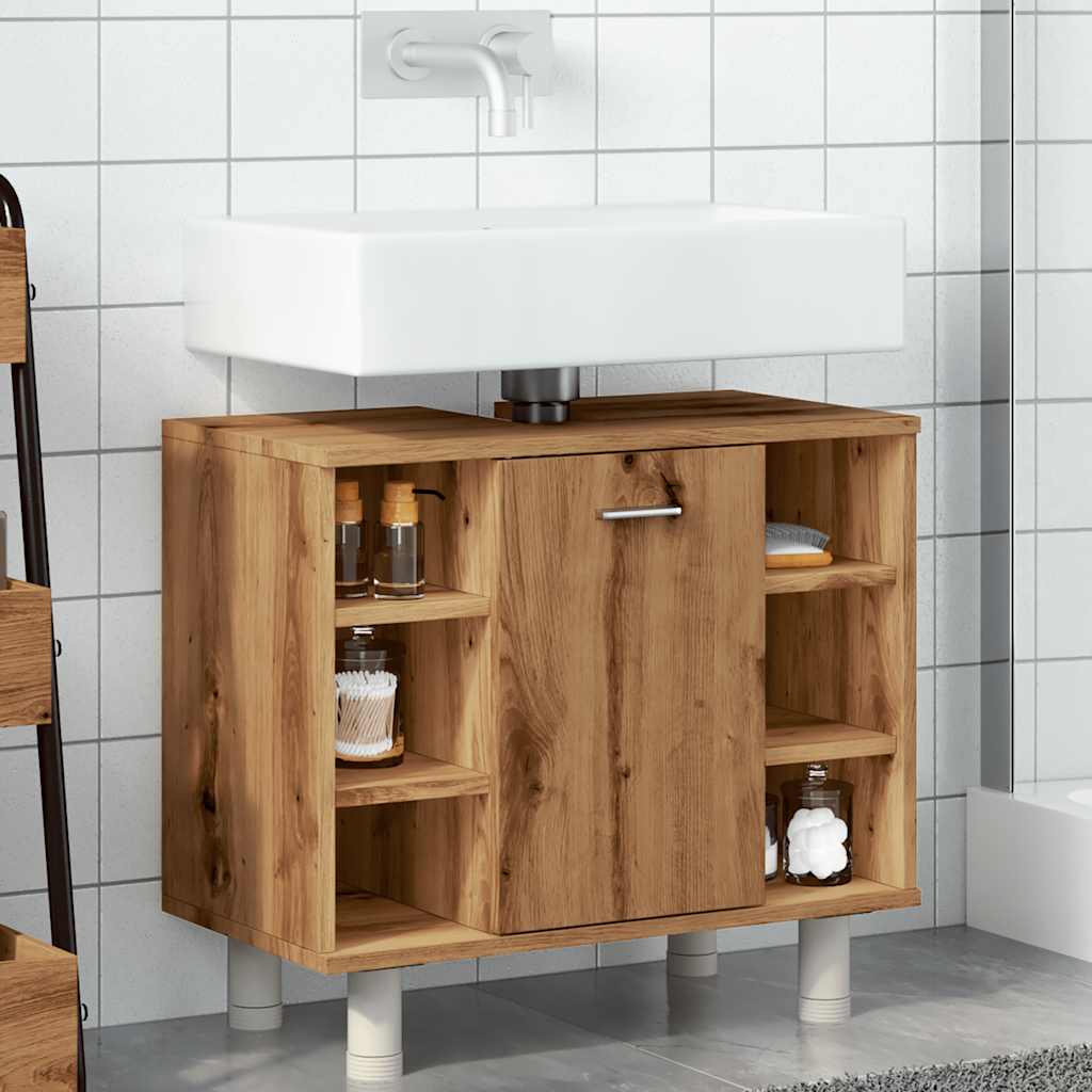 vidaXL Dulap pentru baie stejar artizanal, 60x32x53,5cm lemn prelucrat vidaXL Dulap pentru baie stejar artizanal, 60x32x53,5cm lemn prelucrat