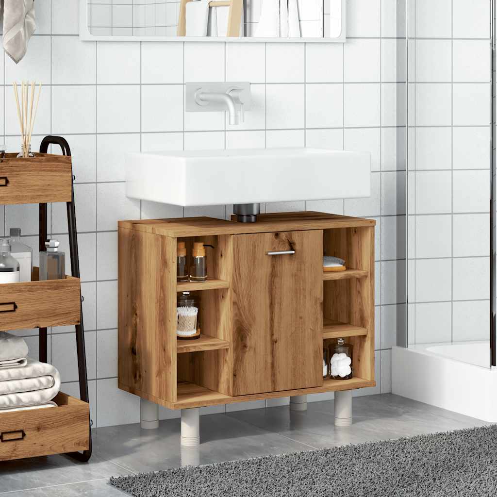 vidaXL Dulap pentru baie stejar artizanal, 60x32x53,5cm lemn prelucrat vidaXL Dulap pentru baie stejar artizanal, 60x32x53,5cm lemn prelucrat
