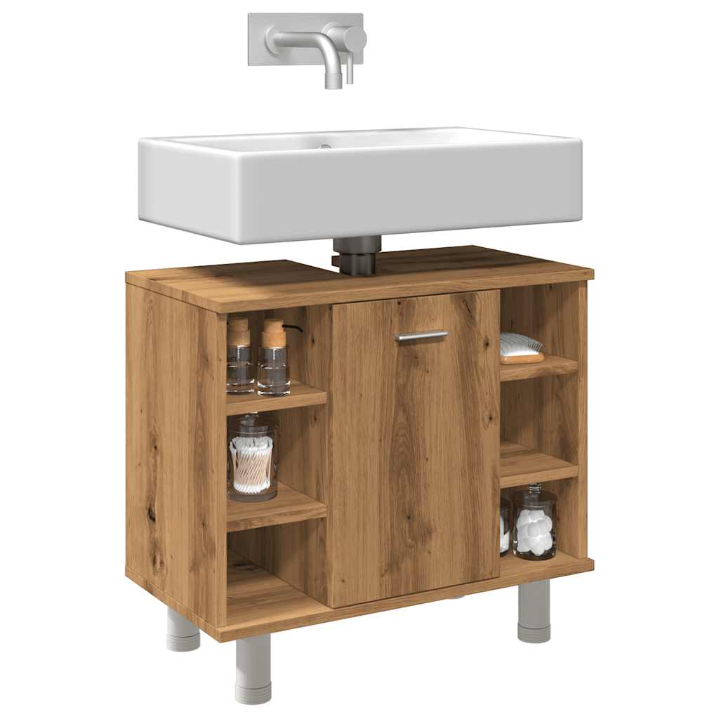 vidaXL Dulap pentru baie stejar artizanal, 60x32x53,5cm lemn prelucrat vidaXL Dulap pentru baie stejar artizanal, 60x32x53,5cm lemn prelucrat