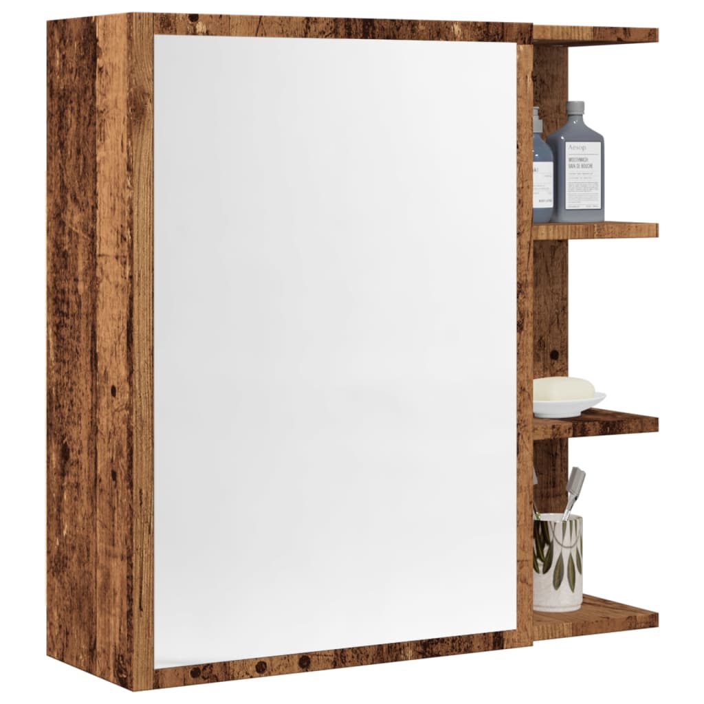 vidaXL Dulap baie cu oglindă lemn vechi 62,5x20,5x64 cm lemn prelucrat vidaXL Dulap baie cu oglindă lemn vechi 62,5x20,5x64 cm lemn prelucrat
