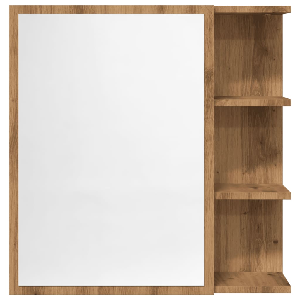 vidaXL Dulap baie cu oglindă, stejar artizanal, 62,5x20,5x64 cm lemn vidaXL Dulap baie cu oglindă, stejar artizanal, 62,5x20,5x64 cm lemn
