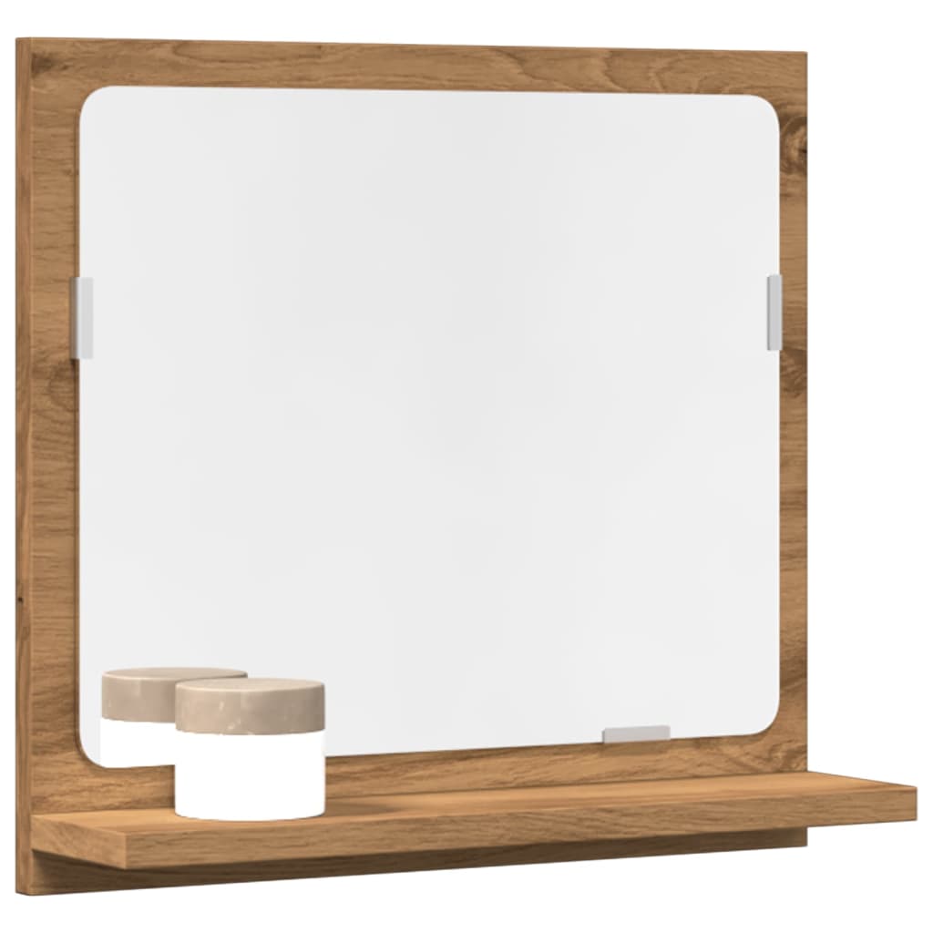 vidaXL Dulap baie cu oglindă stejar artizanal 40x11x37 cm, lemn vidaXL Dulap baie cu oglindă stejar artizanal 40x11x37 cm, lemn